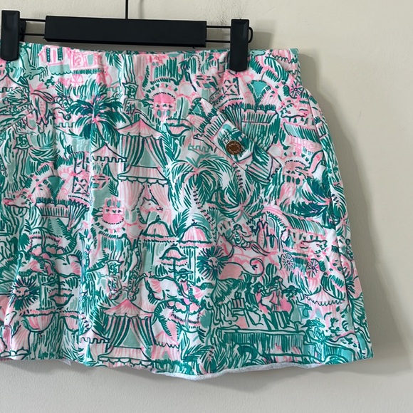 Lilly Pulitzer Madison Skort Bright Agate Green Colorful Camelflage Size Large - Picture 6 of 12
